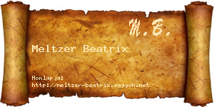 Meltzer Beatrix névjegykártya
